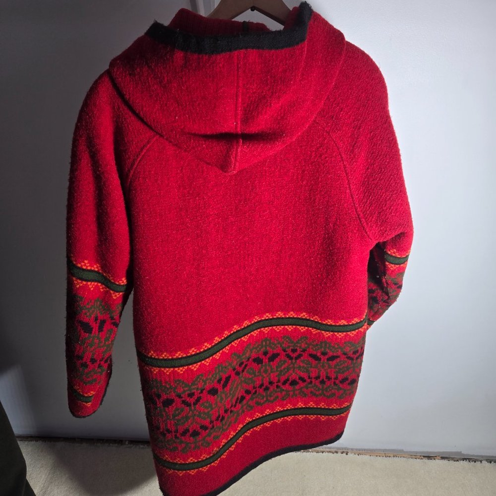 Vtg Woolrich Blanket Wool Coat/ Jacket Aztec Zip Up With Hood Women's Medium - Picture 4 of 5